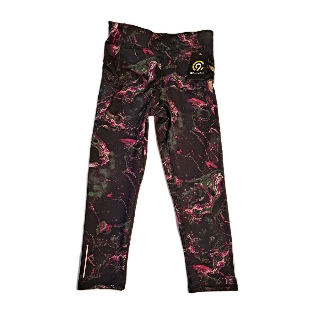 Champion C9 Womens Running Capri Size XS Marbled Compression Duo Dry+ Reflective
